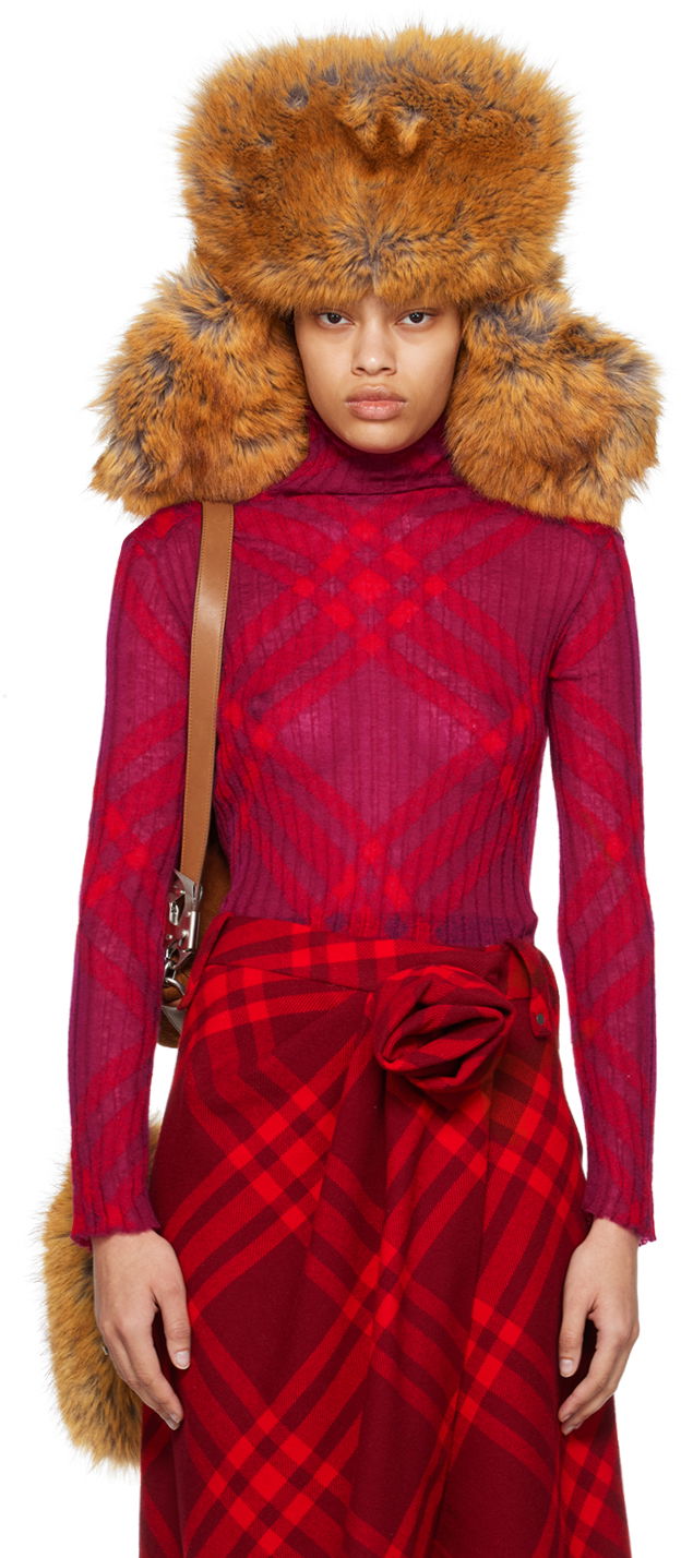 Sweater Burberry Check Turtleneck Lyserød | 8076508, 0