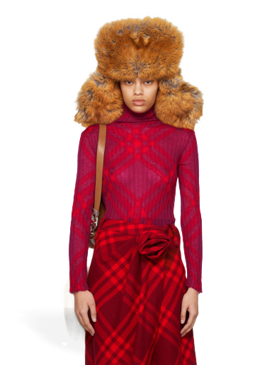 Sweater Burberry Check Turtleneck Lyserød | 8076508