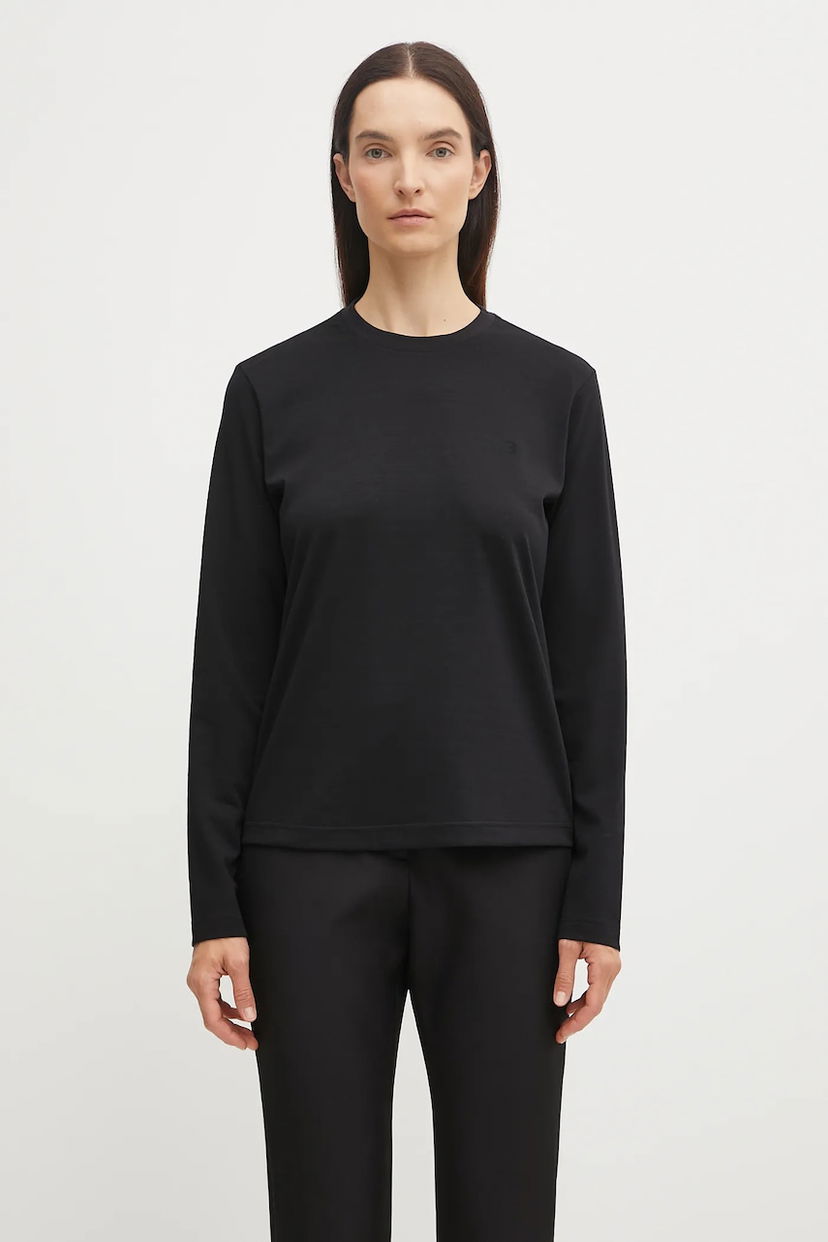 T-shirt Y-3 Y-3 Regular Wool Long Sleeve T-Shirt Sort | JX2291