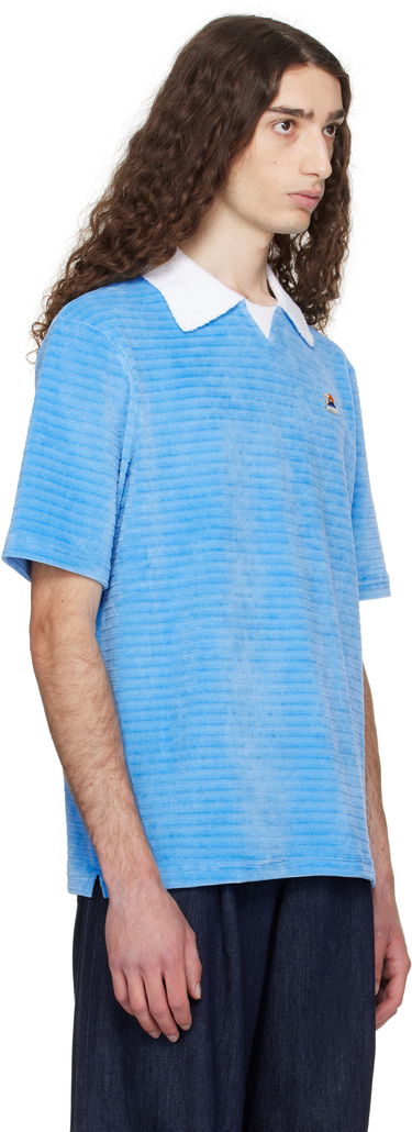 Polo skjorte Casablanca Casablanca Velour Stripe Polo Blå | MPF25-JTP-383-01, 1