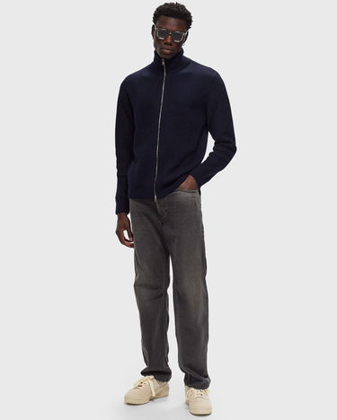 Sweatshirt NORSE PROJECTS Hagen Cotton Full Zip Knit Mørkeblå | N45-0550-7004, 1