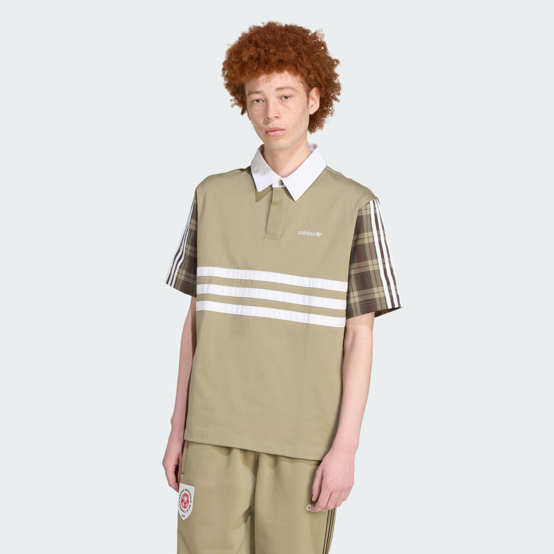 Polo skjorte adidas Performance Plaid Rugby Polo Shirt Beige | JV7739, 0