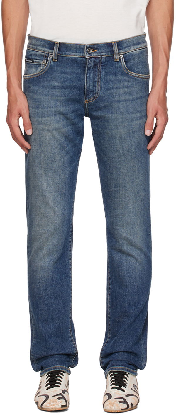 Jeans Dolce & Gabbana Black Slim-Fit Jeans Mørkeblå | GY07CDG8GW9, 0