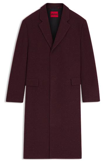 Frakker BOSS Regular-fit long-length tweed coat Bourgogne | 50549279, 0