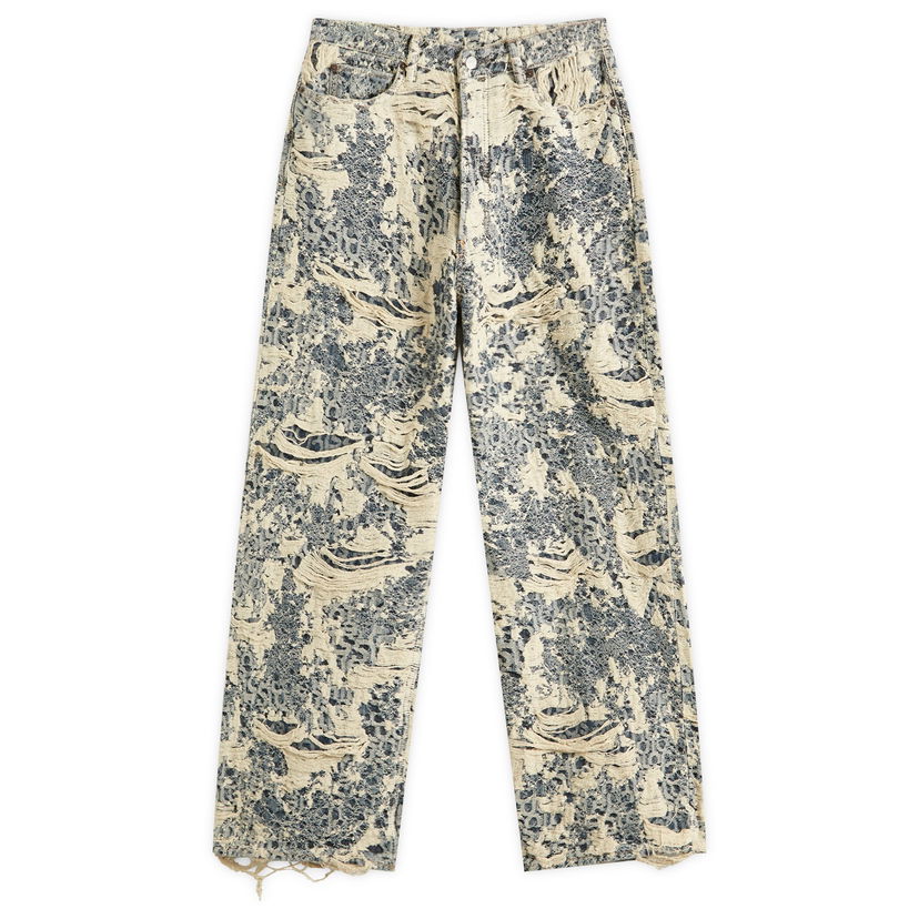 Jeans Acne Studios 1981 U Distressed Monogram Loose Fit Jeans, Size Large Beige | C00080-863
