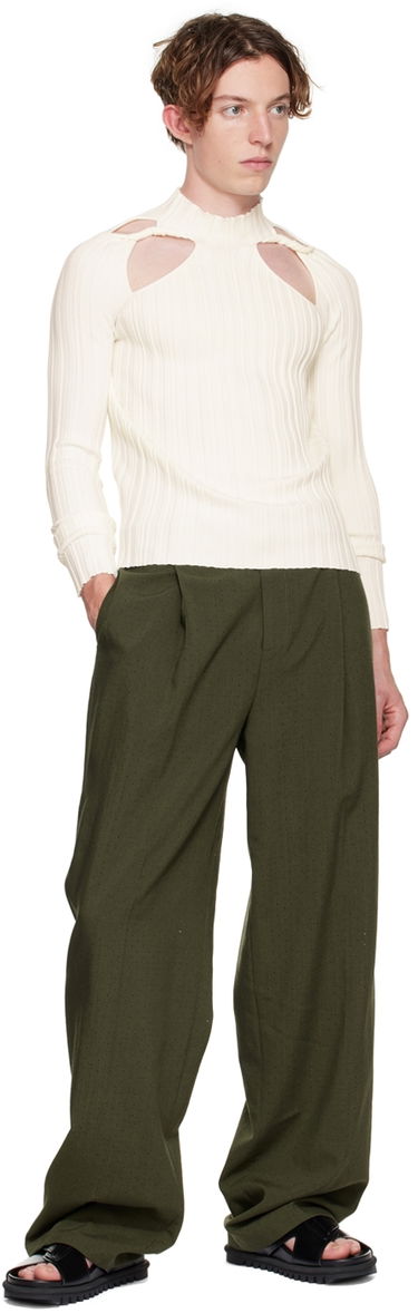 Sweater Dion Lee Dion Lee Collarbone Cutout Ribbed Sweater Hvid | C7005F21, 3