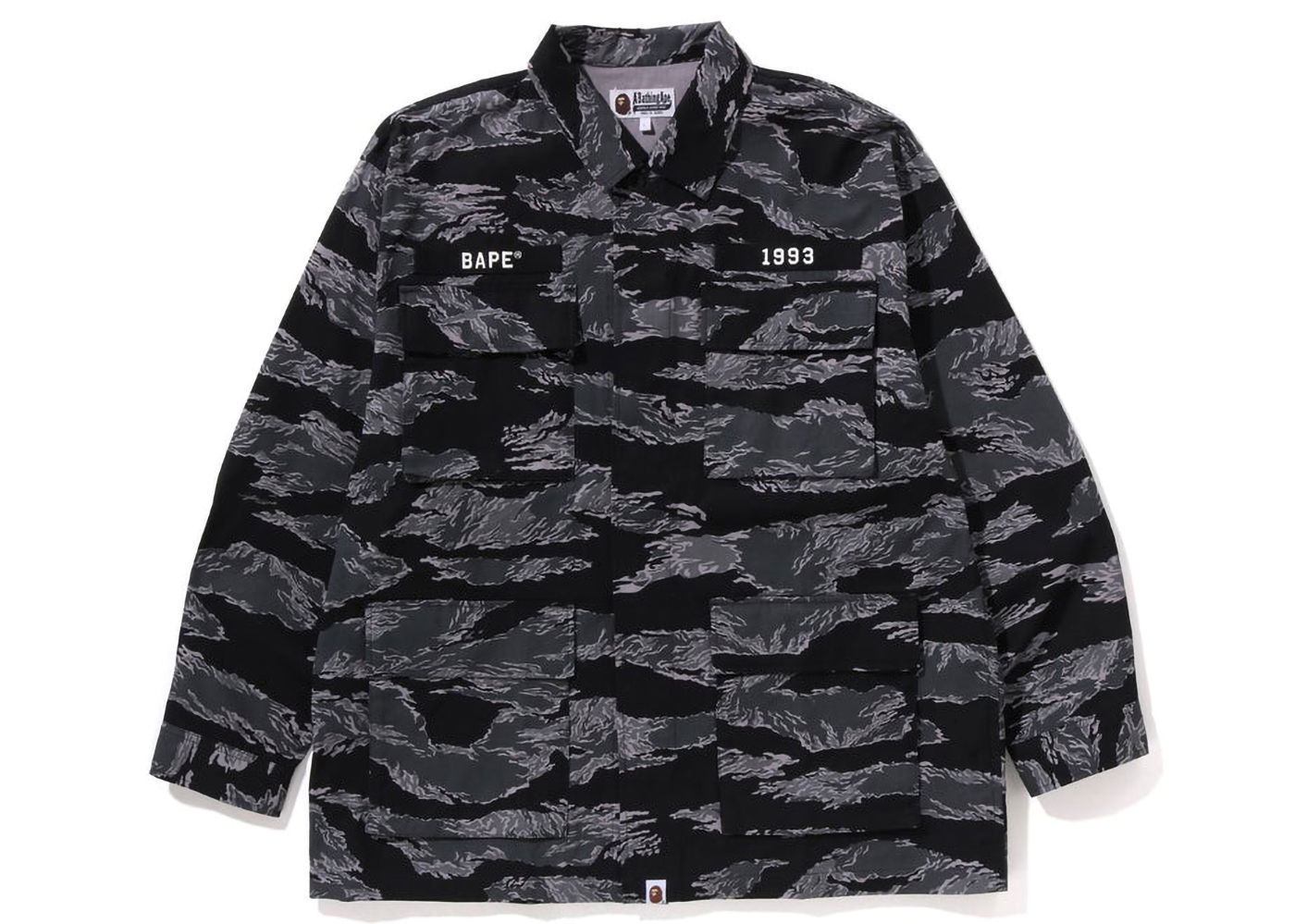 Skjorte BAPE Tiger Camo Relaxed Fit Military Shirt Sort | 1I70-131-003, 0