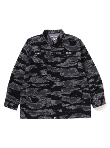 Skjorte BAPE Tiger Camo Relaxed Fit Military Shirt Sort | 1I70-131-003