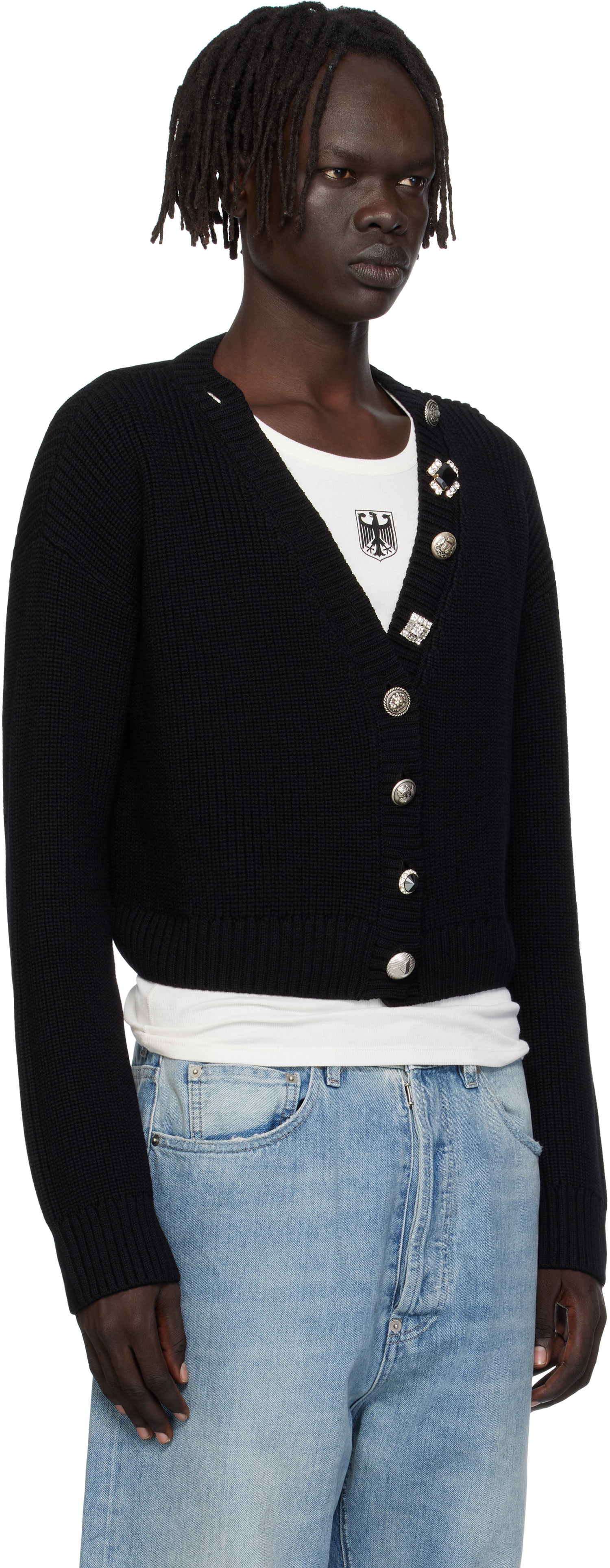Sweater VETEMENTS VETEMENTS Fancy Button Cropped Cardigan Sort | WH76KN220B, 1