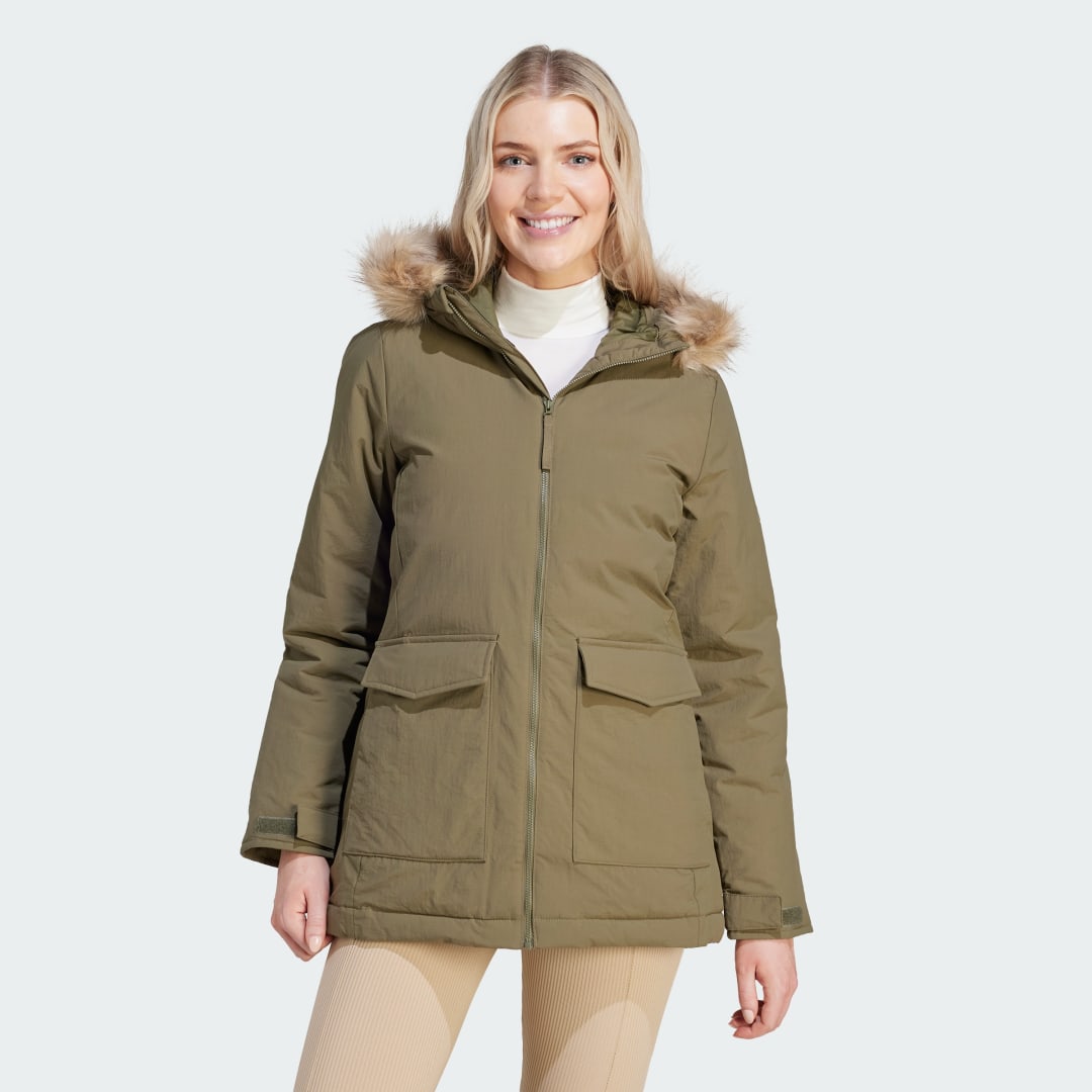 Parka adidas Performance Sportswear Parka Hooded Fur Grøn | IJ8259, 0