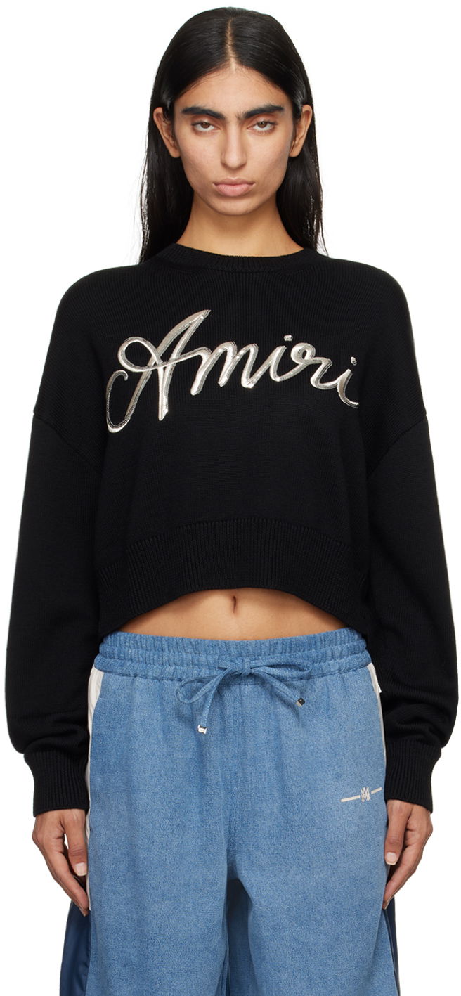 Sweater AMIRI Amiri Swirl Cropped Sweater Sort | AWKNCW1011