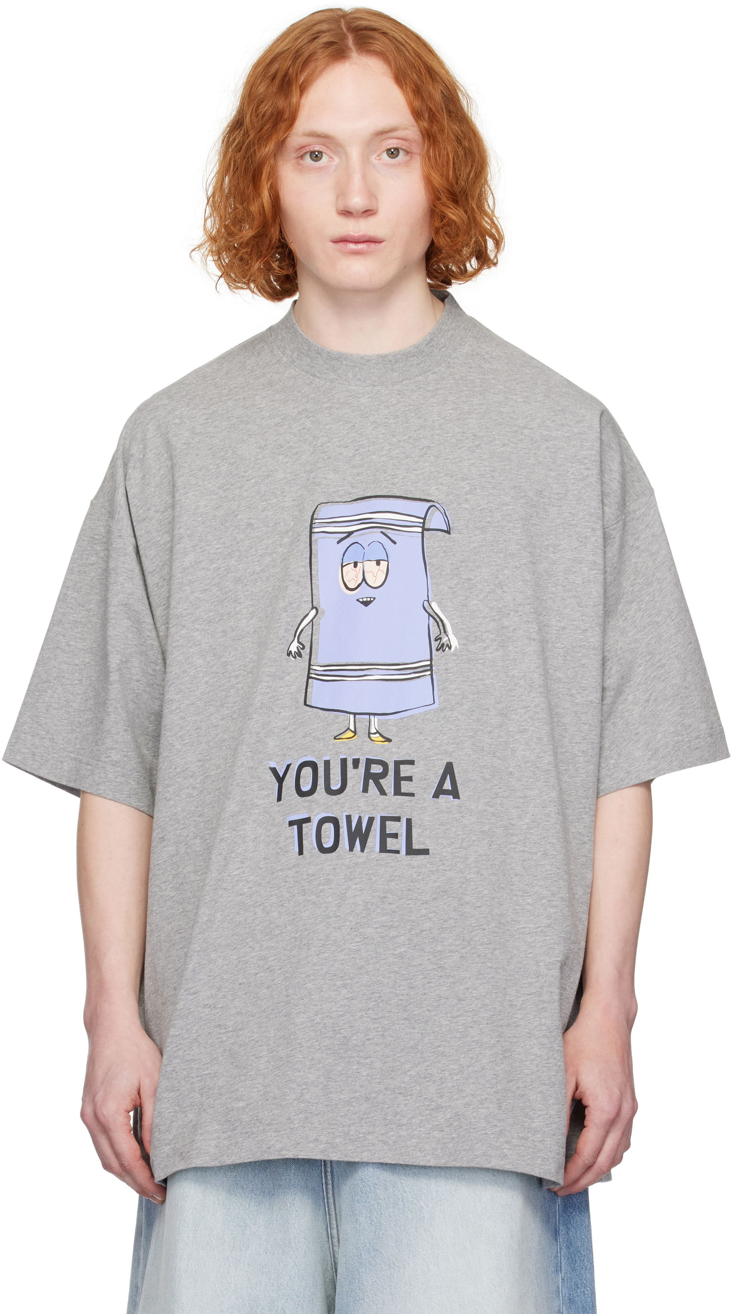 T-shirt VETEMENTS Vetements 'You're a Towel' Oversized T-Shirt Grå | UA66TR615G, 0