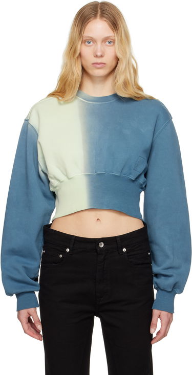 Sweater Rick Owens Rick Owens DRKSHDW Tatlin Cropped Gradient Sweatshirt Blå | DS01E3225 FDEG, 0