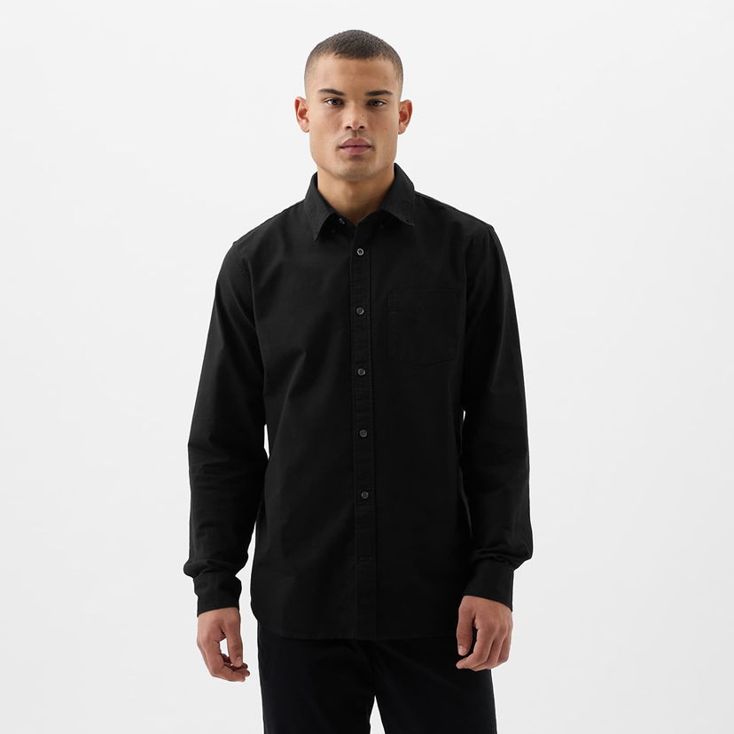 Skjorte GAP Shirt Stardard Oxford Shirt True Black XXL Sort | 514274-00