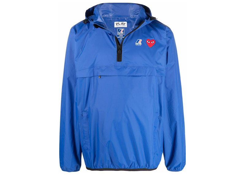 Vindjakke Comme des Garçons Play Full Zip Packable Jacket Blå | azj502051, 0
