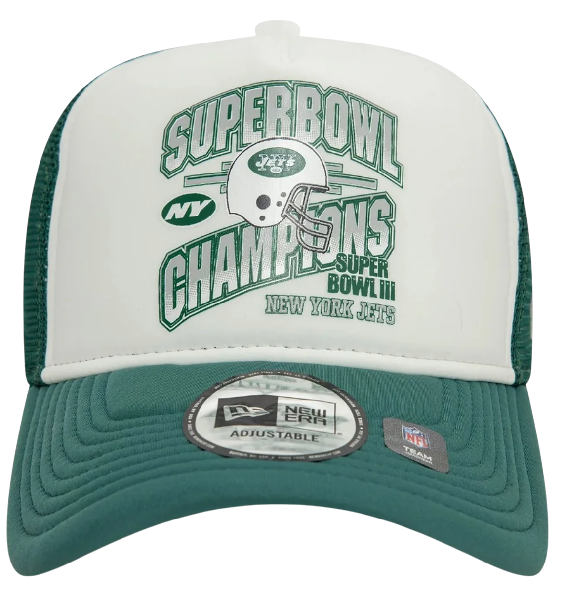 Kasket New Era New York Jets Super Bowl 9FORTY A-Frame Trucker Cap Grøn | 60595294-60595294, 1
