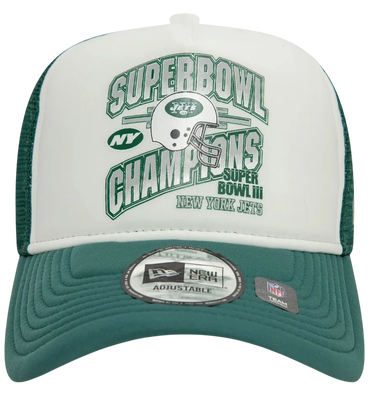 Kasket New Era New York Jets Super Bowl 9FORTY A-Frame Trucker Cap Grøn | 60595294-60595294, 1