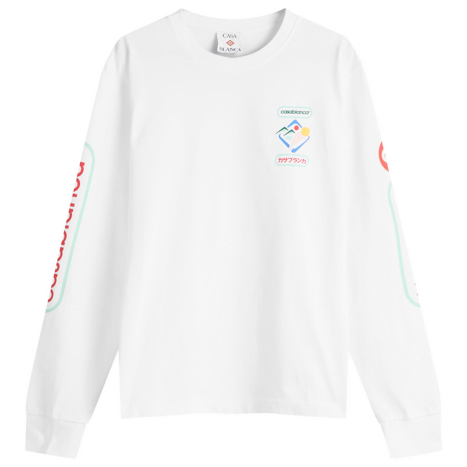 T-shirt Casablanca Casablanca Fuji Dream Screen Printed Long Sleeve T-Shirt, Size Large Hvid | MPF25-JTP-151-01, 0