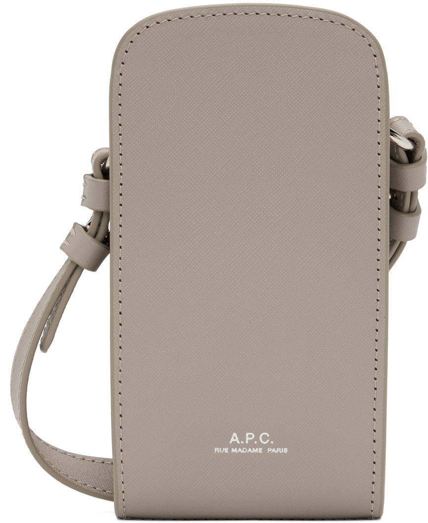 Skuldertaske A.P.C. A.P.C. James Phone Pouch Bag Grå | PXBJQ-H61756, 0