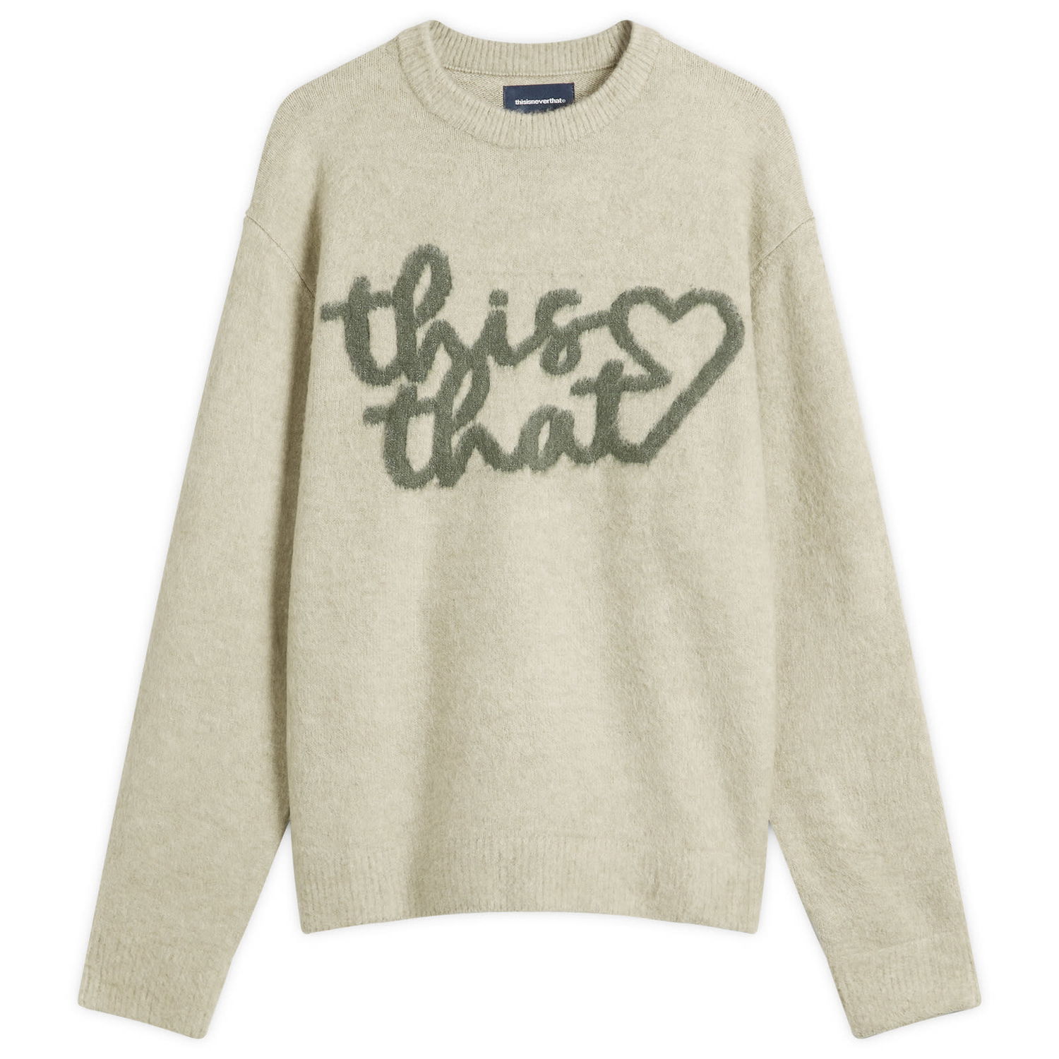 Sweater thisisneverthat this that Heart Graphic Knit Jumper, Large Beige | TN253KKNPK10-SND, 0