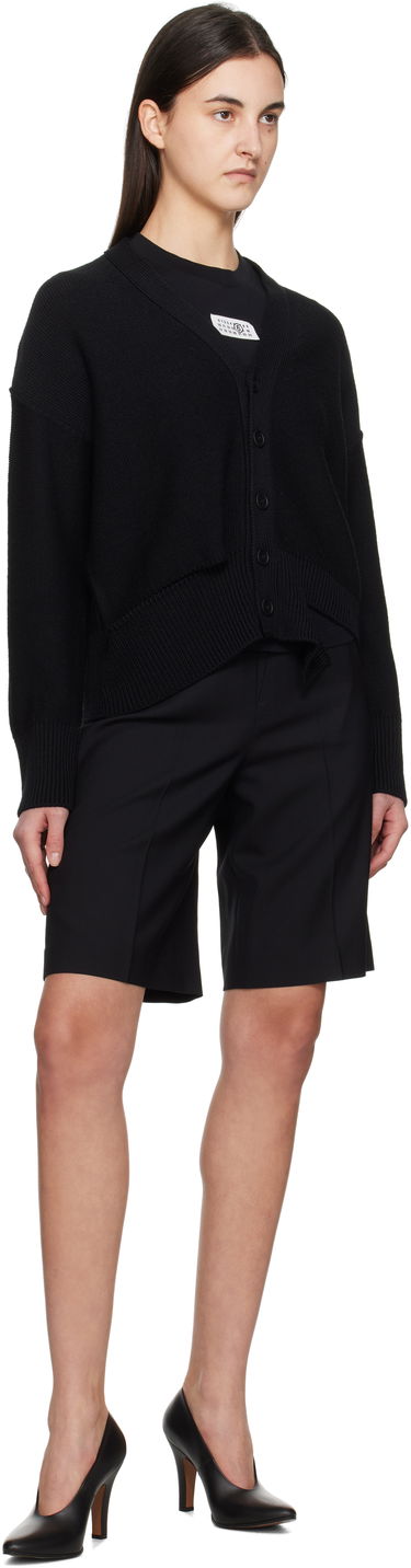 Sweater Maison Margiela MM6 Maison Margiela Boxy Ripped Cardigan Sort | S52HP0026 M13044, 3