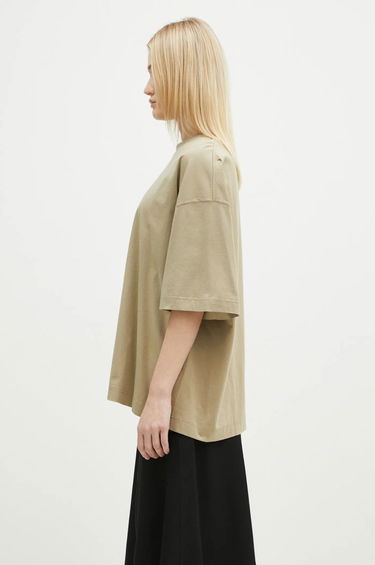 T-shirt VETEMENTS Oval Logo Cropped Boxy T-Shirt Beige | UA66TR600T, 3