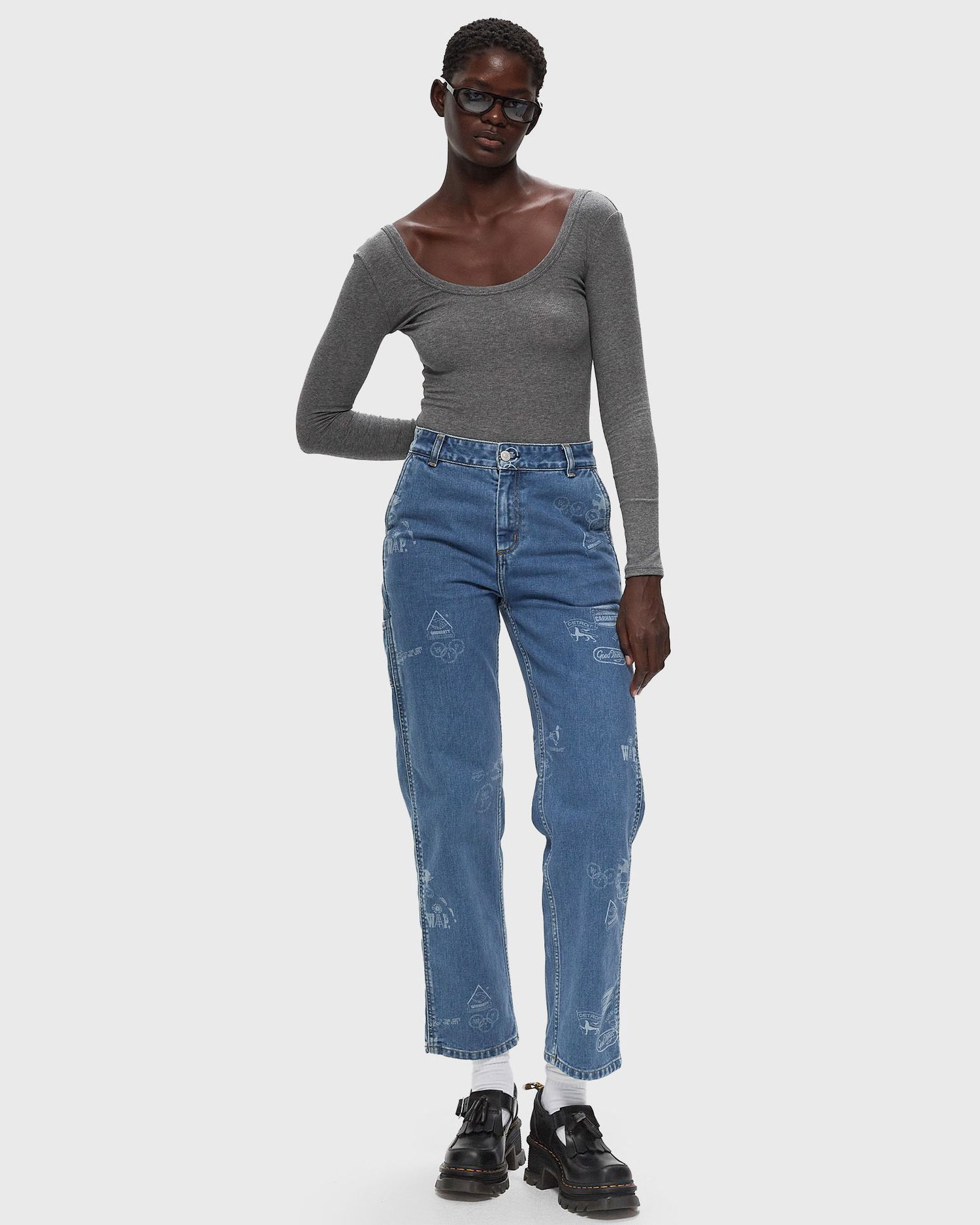 Krop Samsoe Samsoe Samsoe Samsoe Sahara Bodysuit S Grå | F24100111-MID_GREY_MEL, 1
