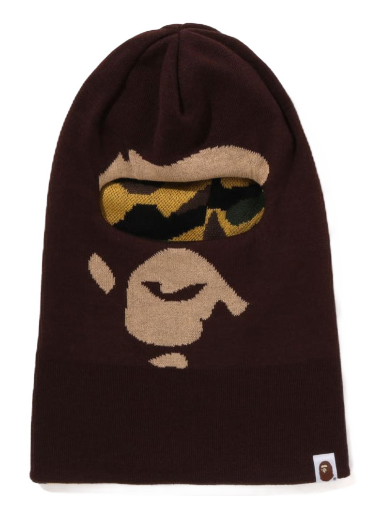 Beanie BAPE Ape Head Reversible Knit Balaclava Brun | 1I80-181-007