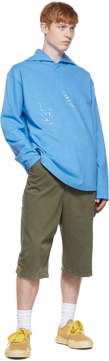 Polo skjorte We11done Cotton Henley Long Sleeve Shirt Blå | WD-TT1-22-554-U-BL, 3