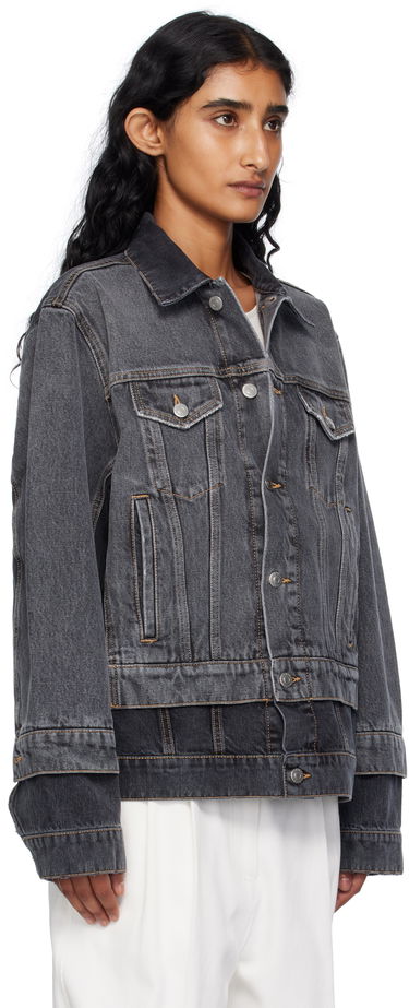 Jakke Stella McCartney Stella McCartney Tonal Panelled Denim Jacket Grå | 6D03443SQH30, 1