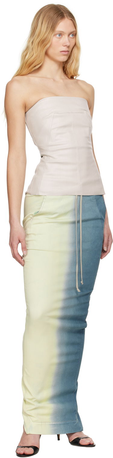 Nederdel Rick Owens Rick Owens DRKSHDW Pull On Pillar Maxi Skirt Blå | DS01E3332 SDDE, 3
