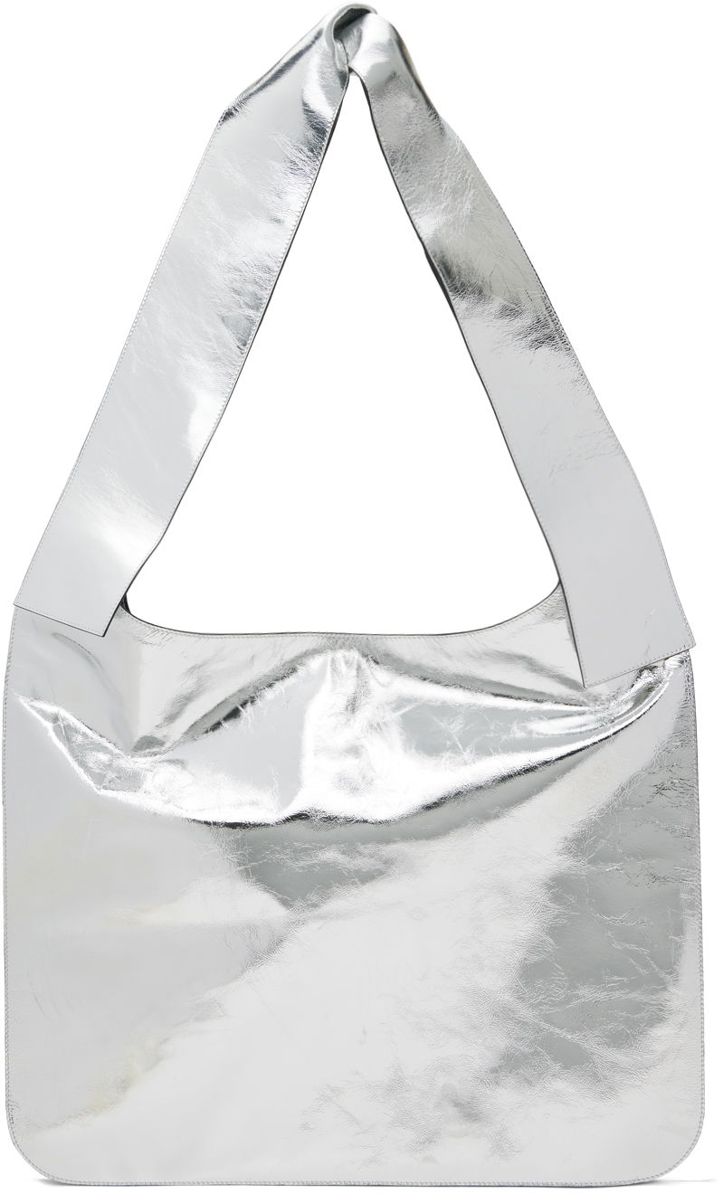 Skuldertaske We11done We11done Knotted Shoulder Bag Metalisk | WD-AB3-22-477-U-SV