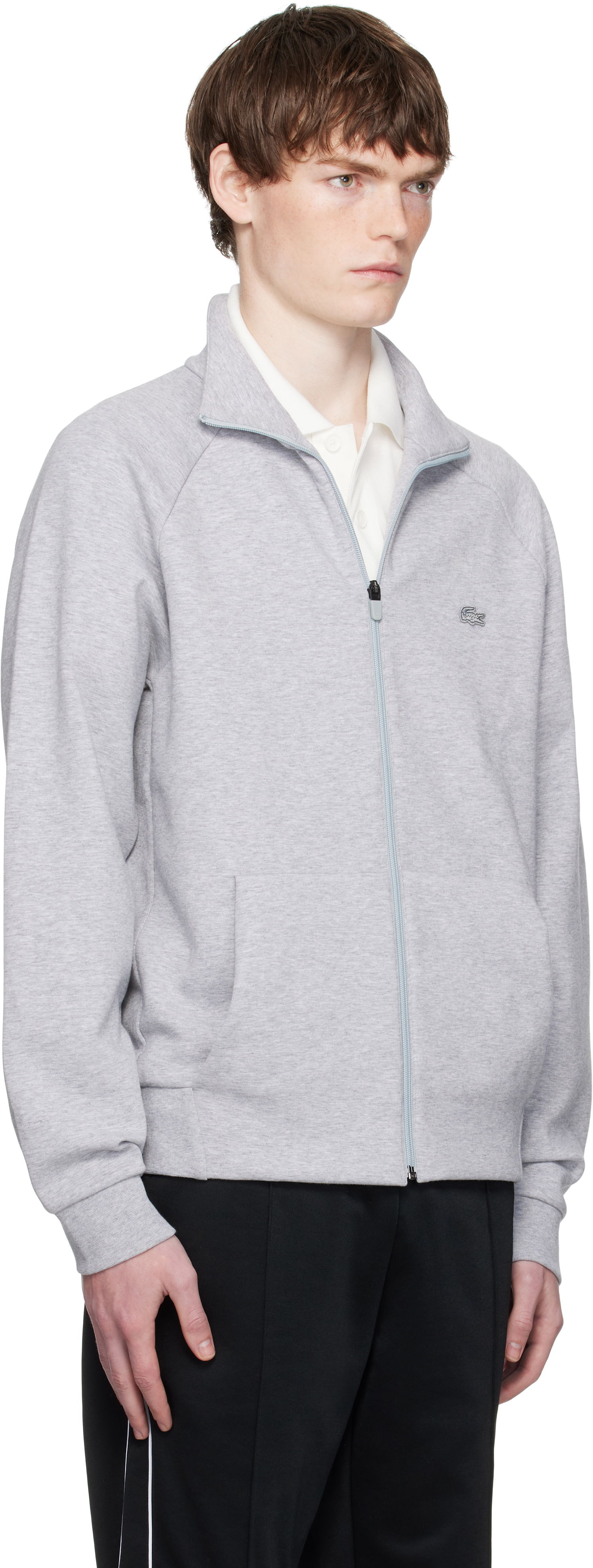 Sweatshirt Lacoste Lacoste Double Faced Jersey Zip-Up Sweatshirt Grå | SH9559_CCA, 1