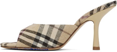Tøj Burberry Burberry Check Linen Blend Mews High Heel Mules Beige | 8102491, 2