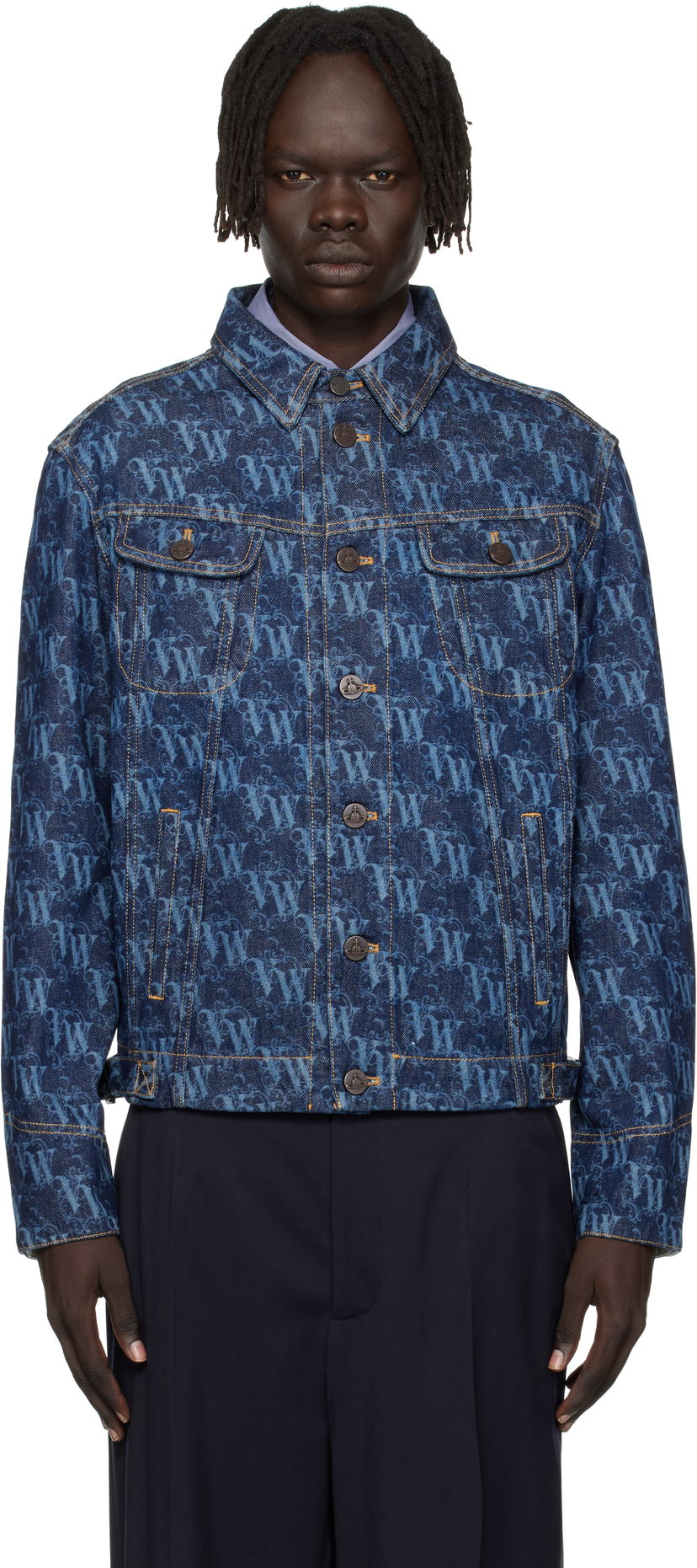 Jakke Vivienne Westwood Vivienne Westwood Stormrider Denim Jacket Blå | 2801000K-W014I-