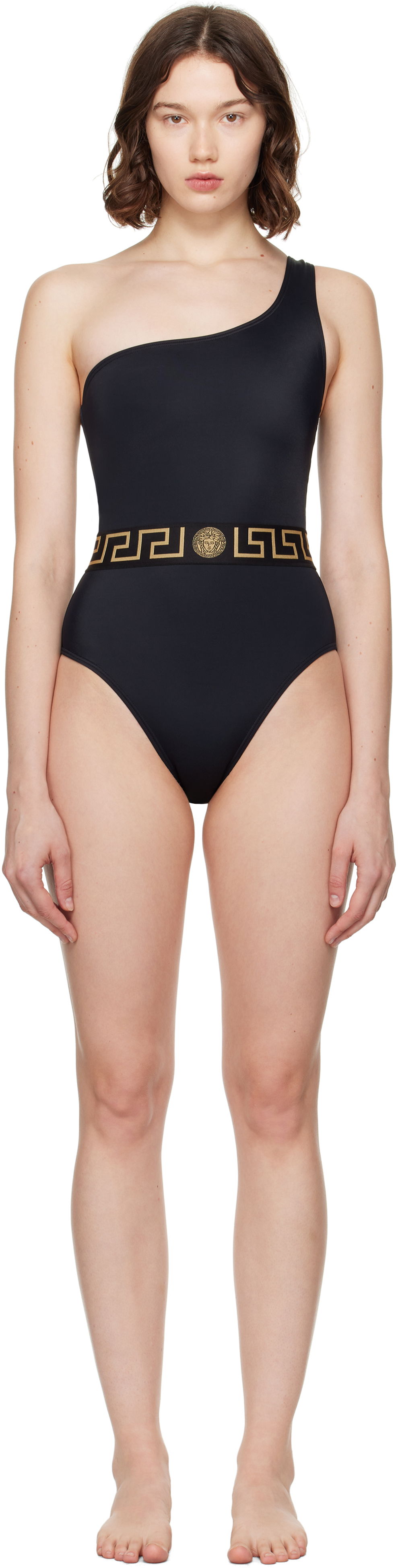 Badetøj Versace Greca Border One-Piece Swimsuit Sort | 1020488_1A11119, 0