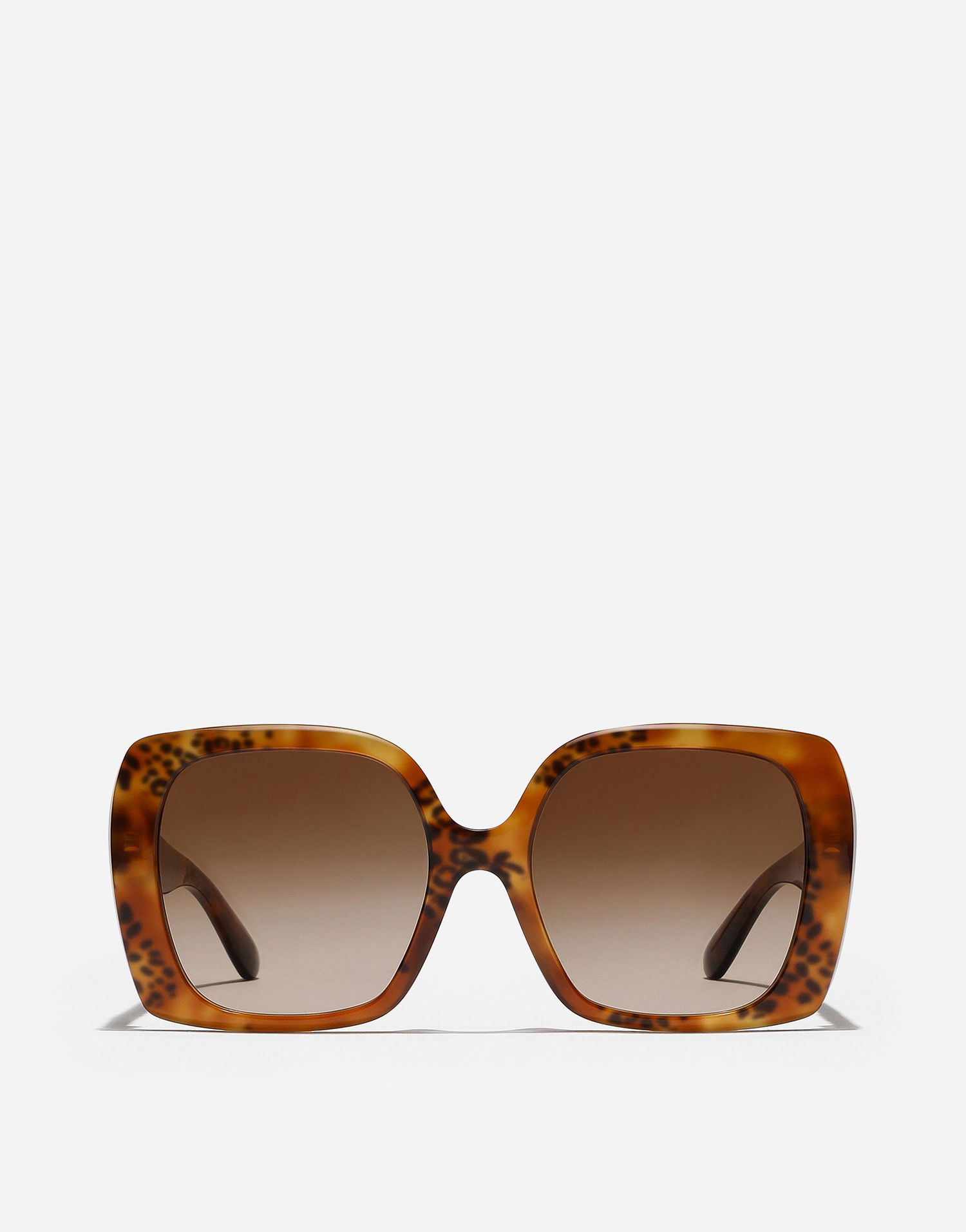 Solbriller Dolce & Gabbana Dg Allure Leopard Print Acetate Square Framed Gradient Lens Sunglasses Brun | VG4475VP0139V000, 0