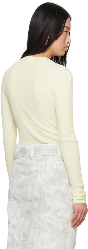 Sweater LEMAIRE LEMAIRE Women's Ribbed Long Sleeve T-Shirt Gul | TO1147 LJ1017, 2