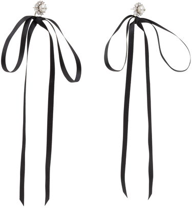 Øreringe Simone Rocha Simone Rocha Double Ended Daisy Bow Ribbon Earrings Hvid | ERG497 0906, 4