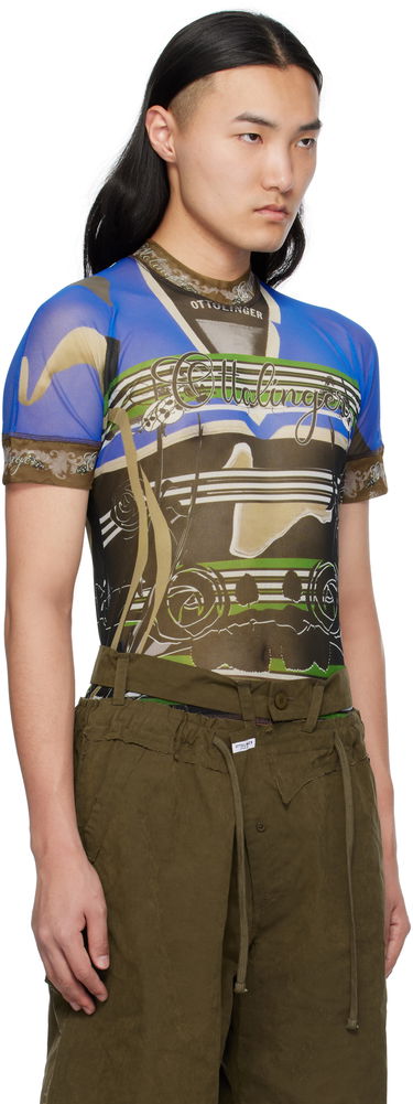 T-shirt Ottolinger Ottolinger Printed Mesh T-Shirt Blå | 101-100501-01, 1