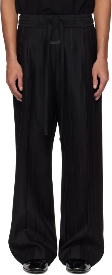 Bukser Fear of God Fear of God Pinstripe Drawstring Wide Leg Trousers Sort | FGE240-407TSWV, 0