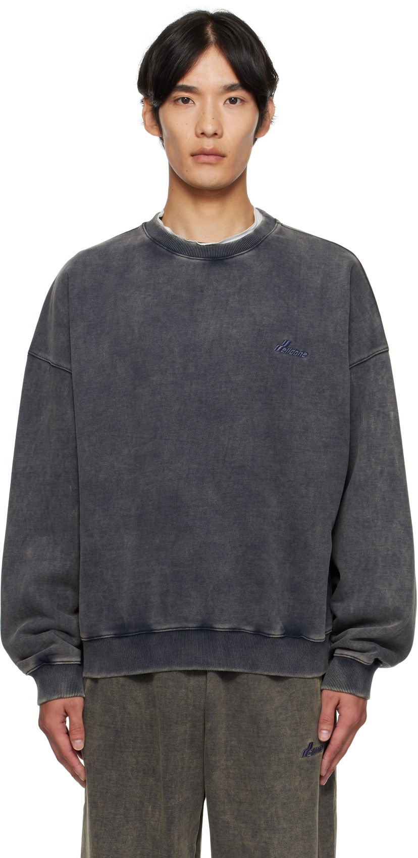 Sweatshirt We11done We11done Bleached Sweatshirt Grå | WD-TS2-25-785-U-DN