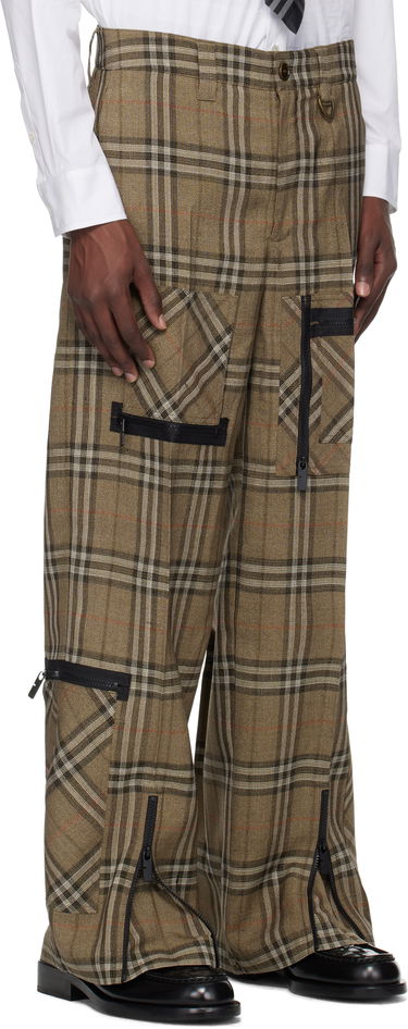 Bukser Burberry Burberry Check Silk Blend Cargo Pants Brun | 8108349, 1