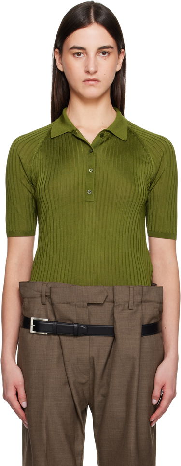 Polo skjorte Acne Studios Acne Studios Silk Knit Polo Grøn | A60581-, 0
