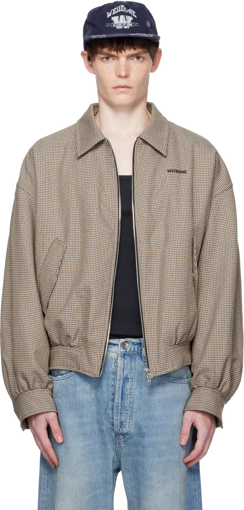 Bomberjakke We11done We11done Checkered Bomber Jacket Brun | WD-JK2-25-013-M-BG