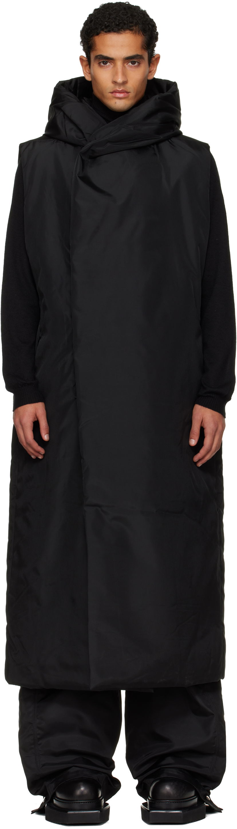 Vest Rick Owens Rick Owens DRKSHDW Concordians Hooded Vest Sort | DU02E7972 NCV