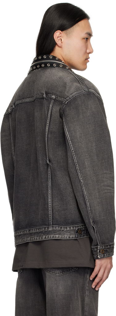 Jakke We11done We11done Belted Collar Denim Jacket Sort | WD-DJ0-25-315-U-BK, 2