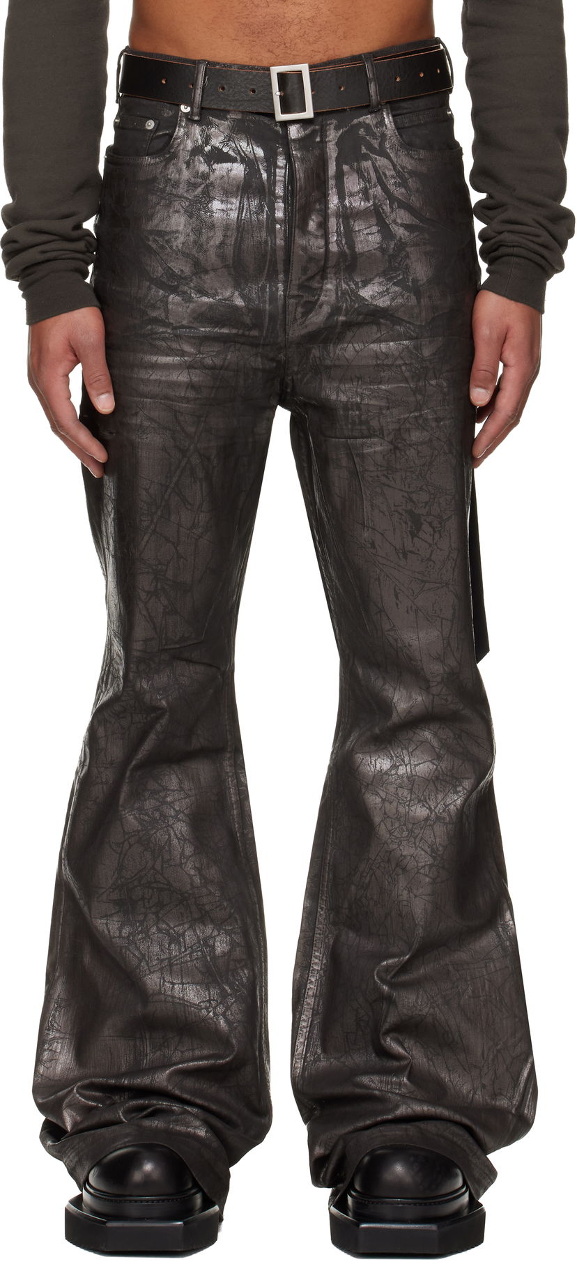 Jeans Rick Owens Rick Owens DRKSHDW Concordians Bolan Bootcut Jeans Metalisk | DU02E7365 SBZMC