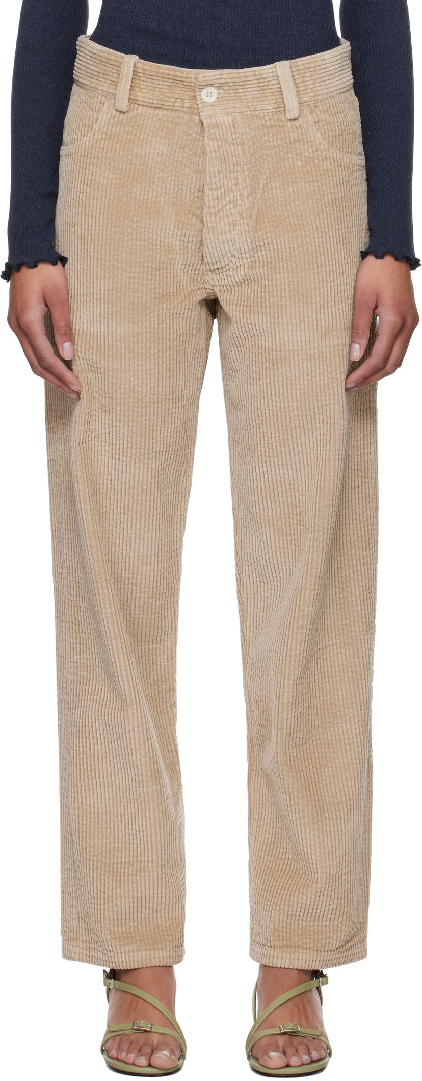 Bukser Baserange Baserange Indre Corduroy Trousers Beige | TRIN-CO-SP25