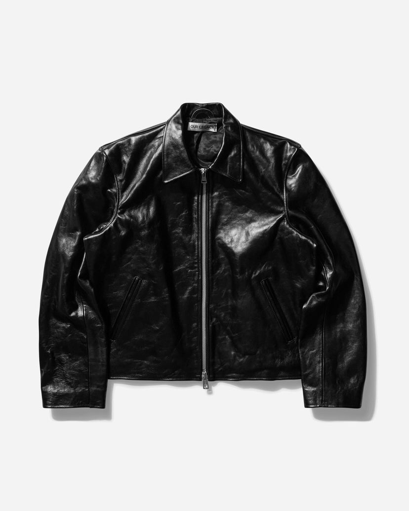 Bomberjakke OUR LEGACY Mini Black Leather Jacket Sort | M4239MTD 001